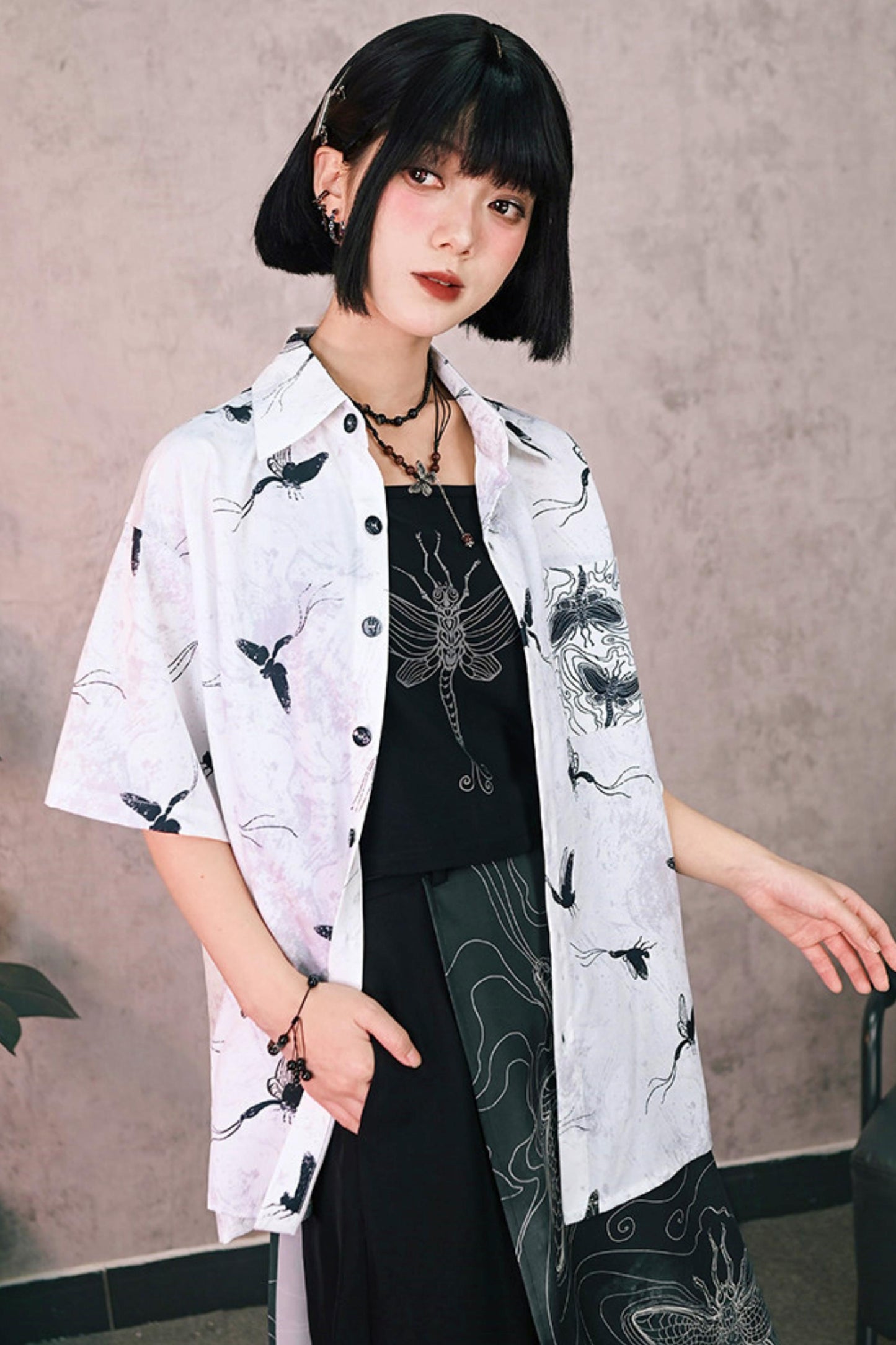 Short-Sleeved Eternity Print Top