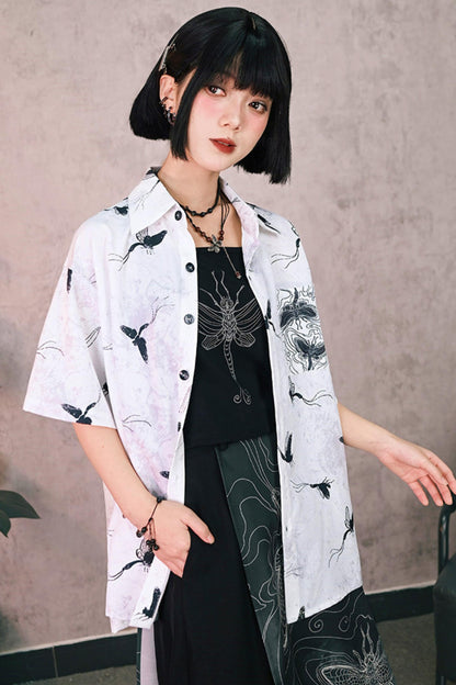 Short-Sleeved Eternity Print Top