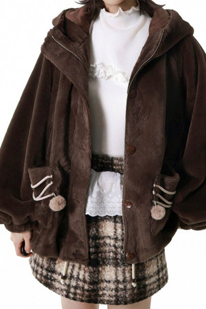 Plaid Skirt + Coat + Top + Leg Warmers