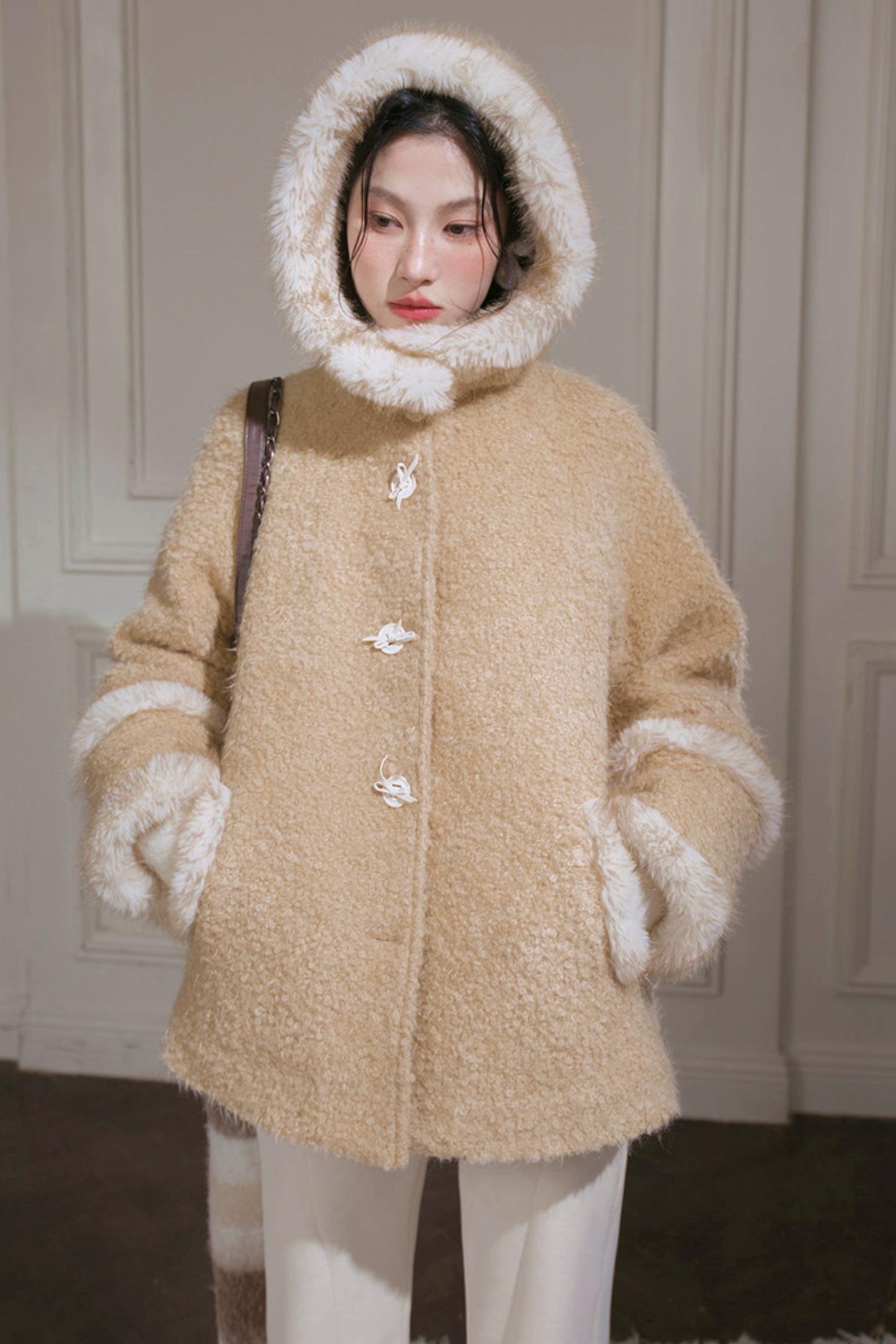 French Sweet Fur Hooded Coat