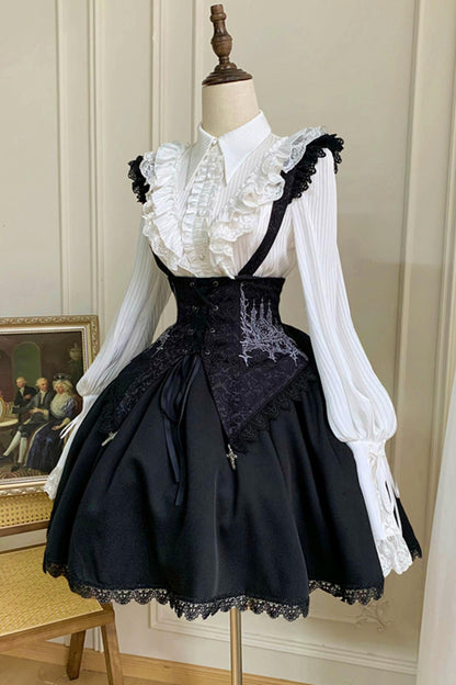 【予約商品】エレガントシフォンランタン袖シャツ