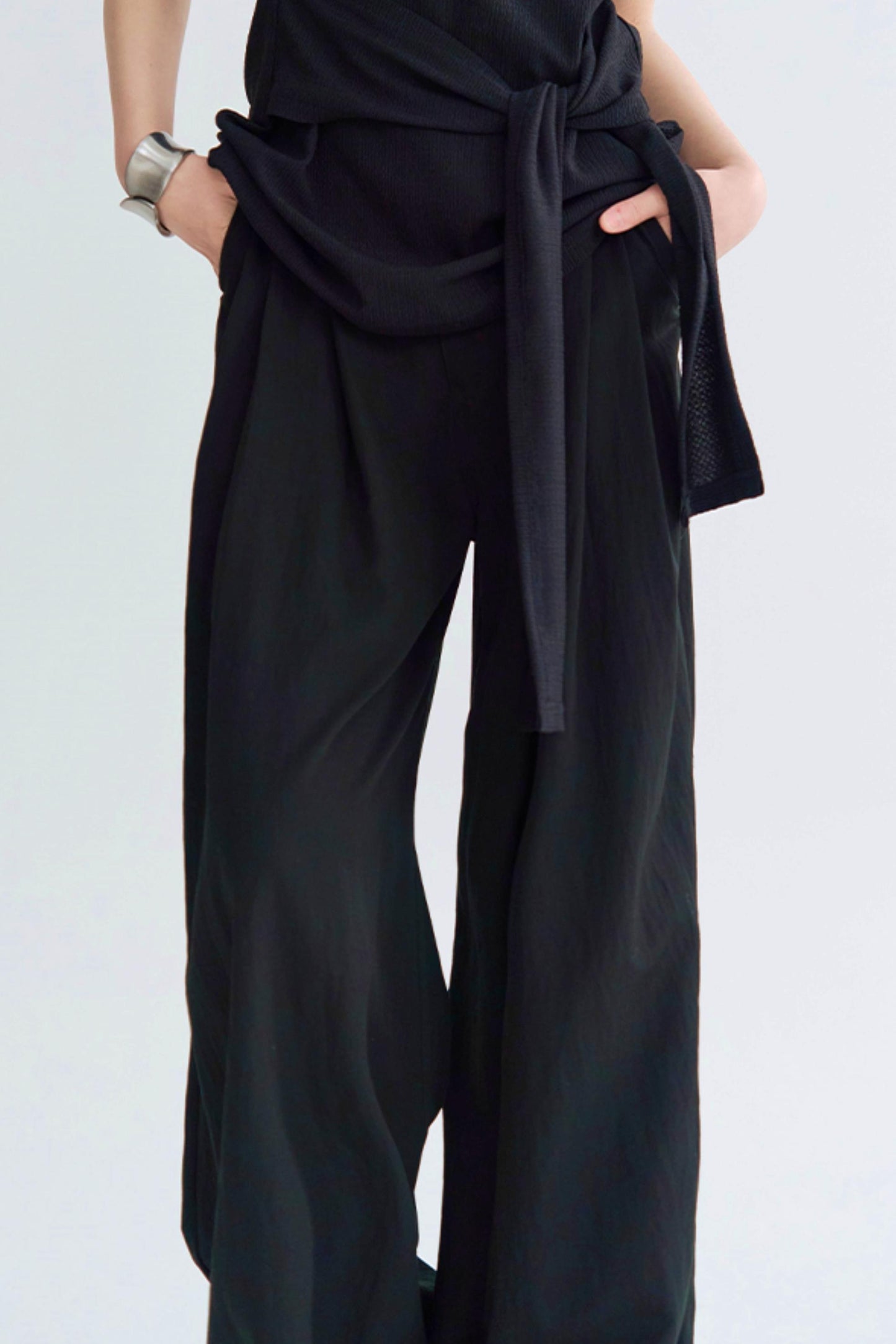 ハイウエストモップスタイルパンツ