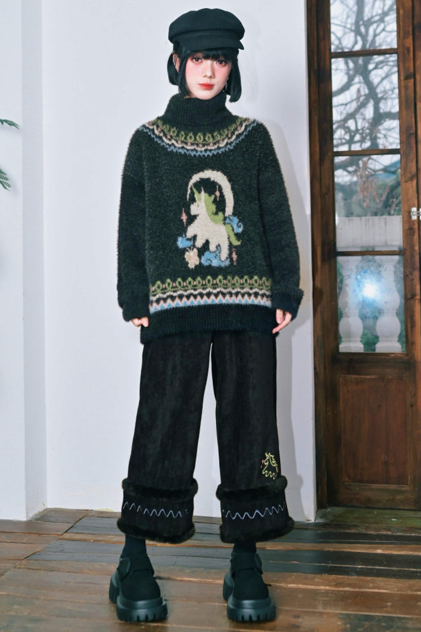 モードエンブロイダードシェニールパンツ