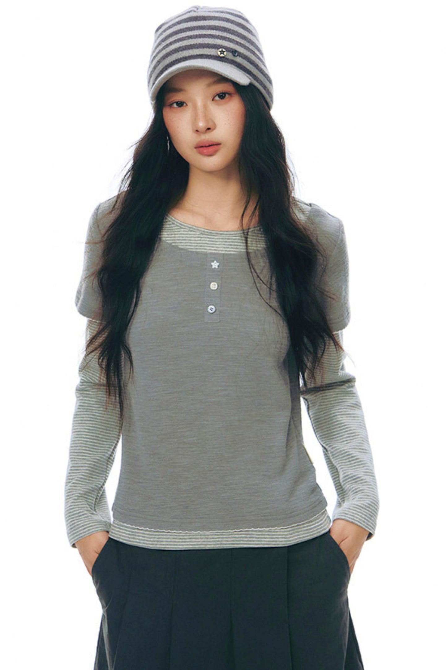 ボーダーニットキャップ