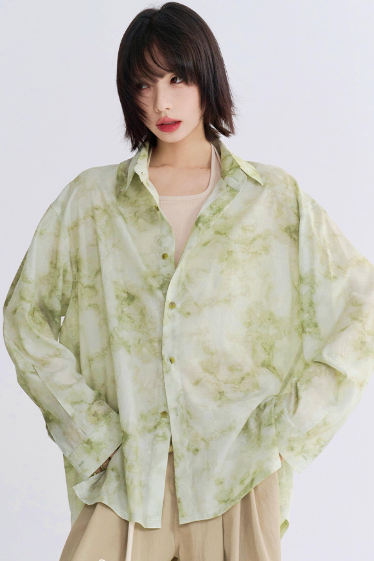 Tie-dye print mode shirt