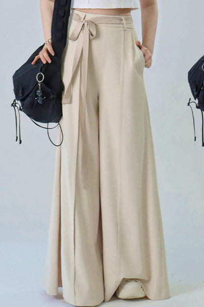 [Pre-order] Black/Beige/Gray Cyber Chinese-Style Wide-Leg Pants
