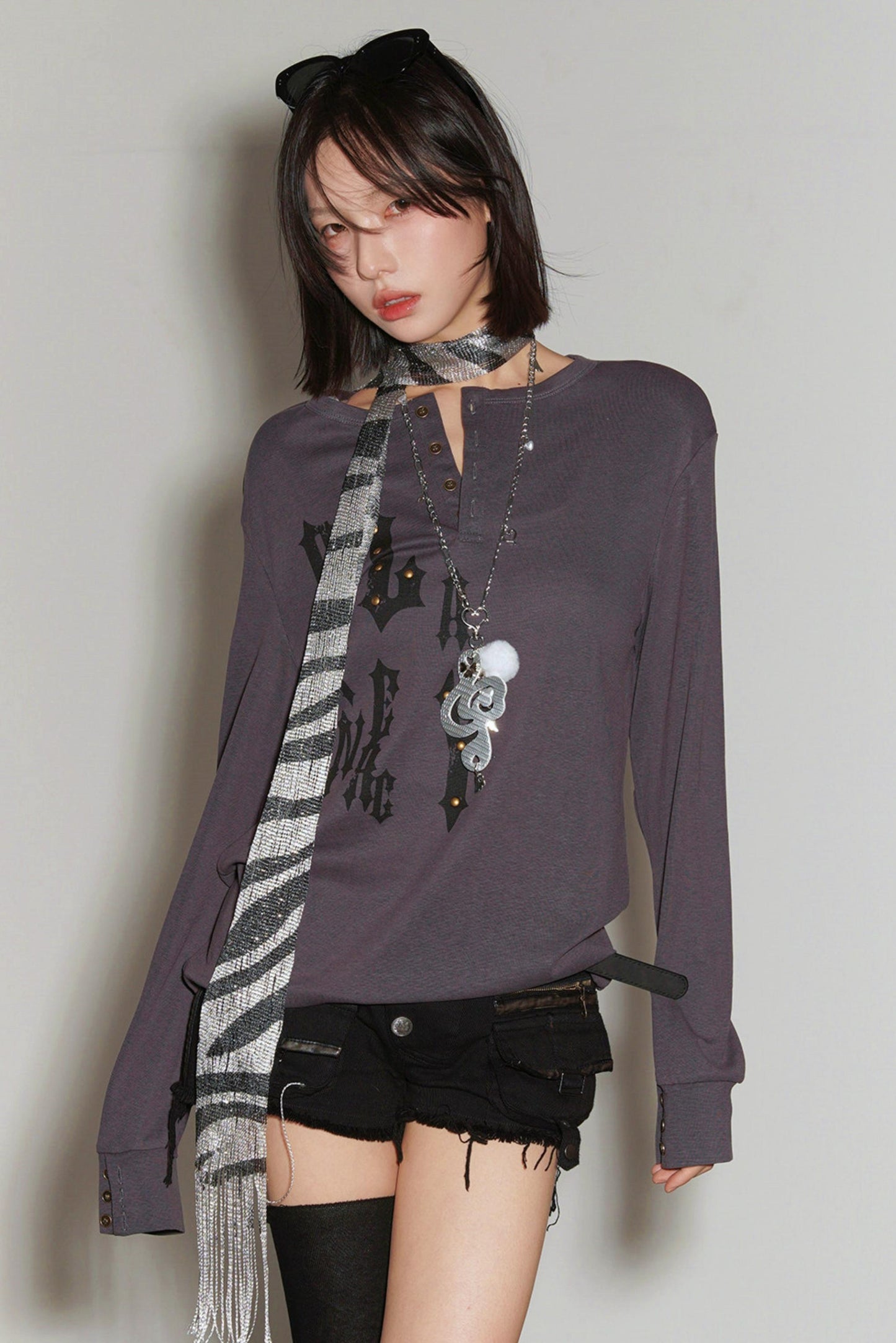 Lyocell Henley Collar Top