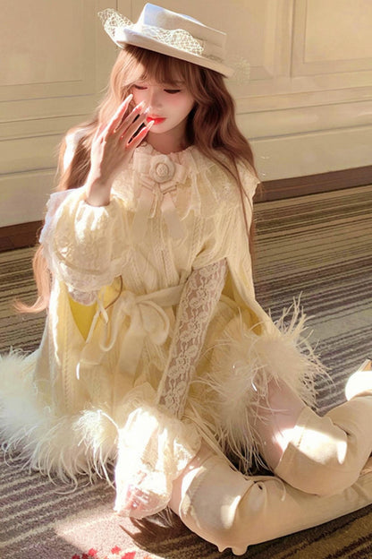 Lace Tight Flare Sleeve Hip Dress