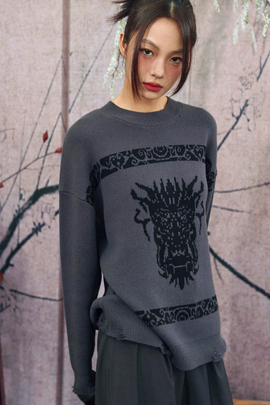 Dragonborn 섀도우 니트 스웨터