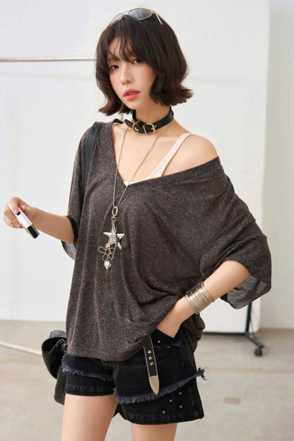 Loose Neck Design Top