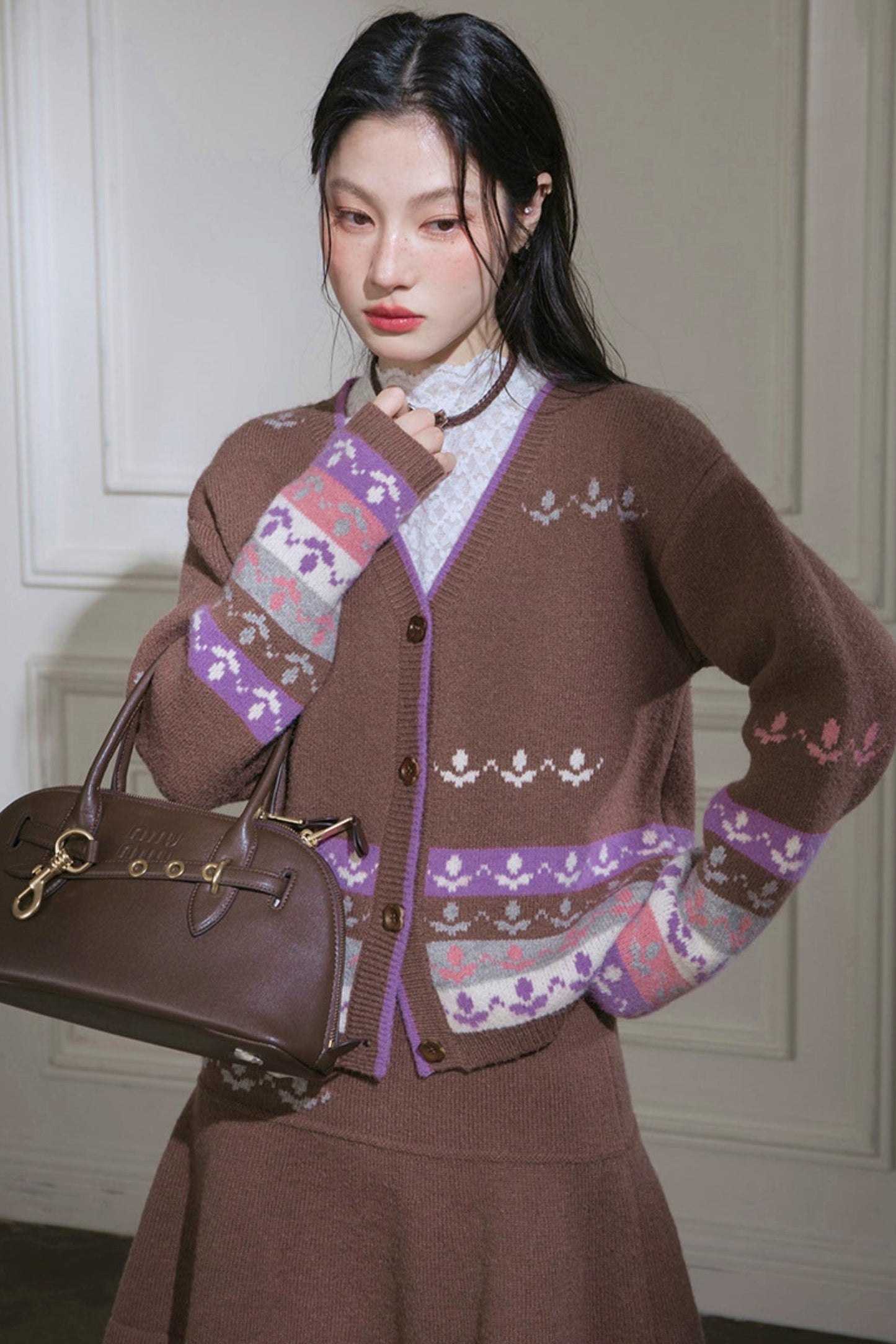 Winter Tulip Knit Cardigan + Skirt