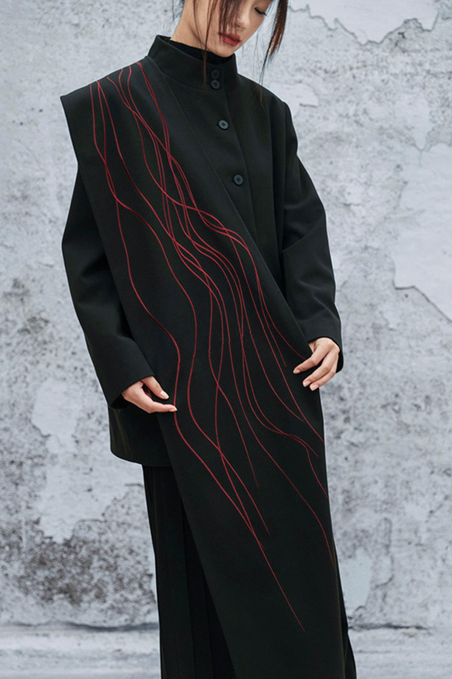 アシメトリカルパッチワークブレザー