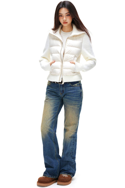 Ribbed Patchwork Down Jacket