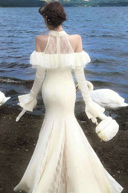 French Lace Waist Slimming Dress + Soft White Longline Croque