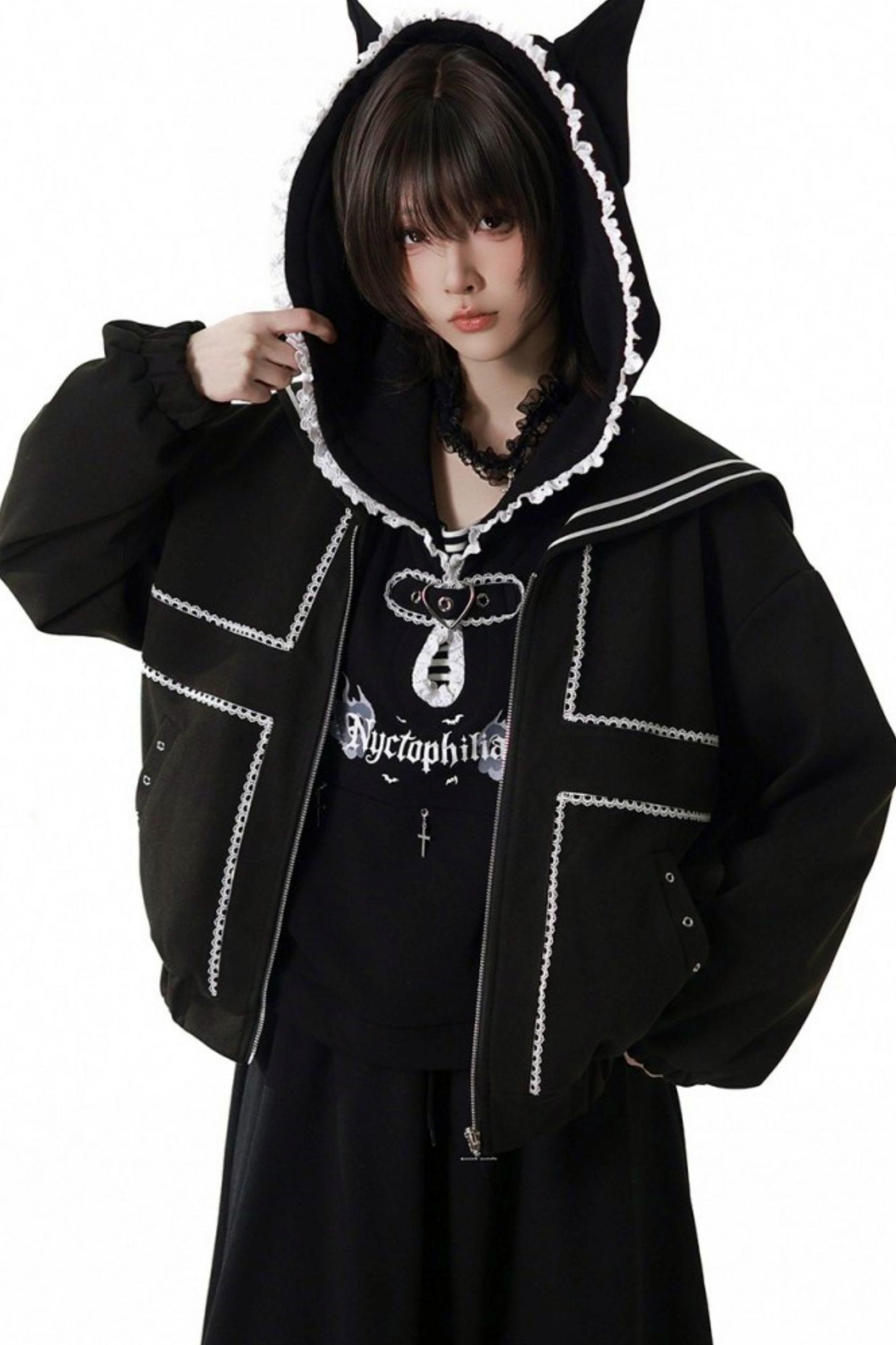 Black Slimming Jacket + Hoodie + Skirt + Leg Warmers