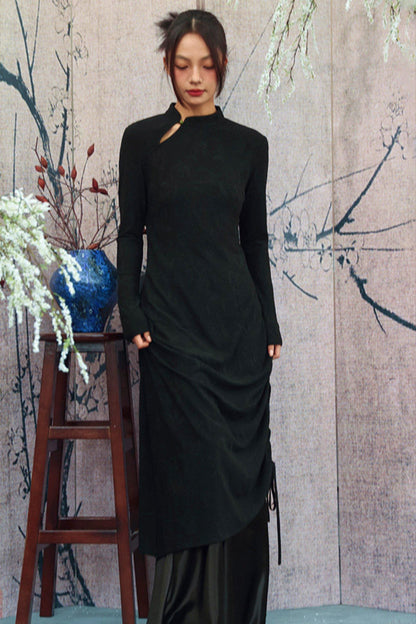 Chinesisches Kleid mit Kordelzug