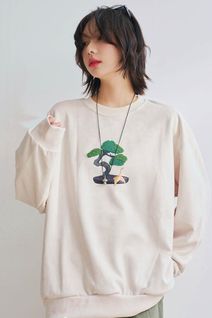 ボンサイクルーネックロングスリーブTシャツ