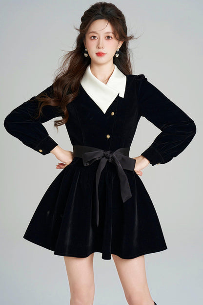 Black Velvet Hepburn Dress