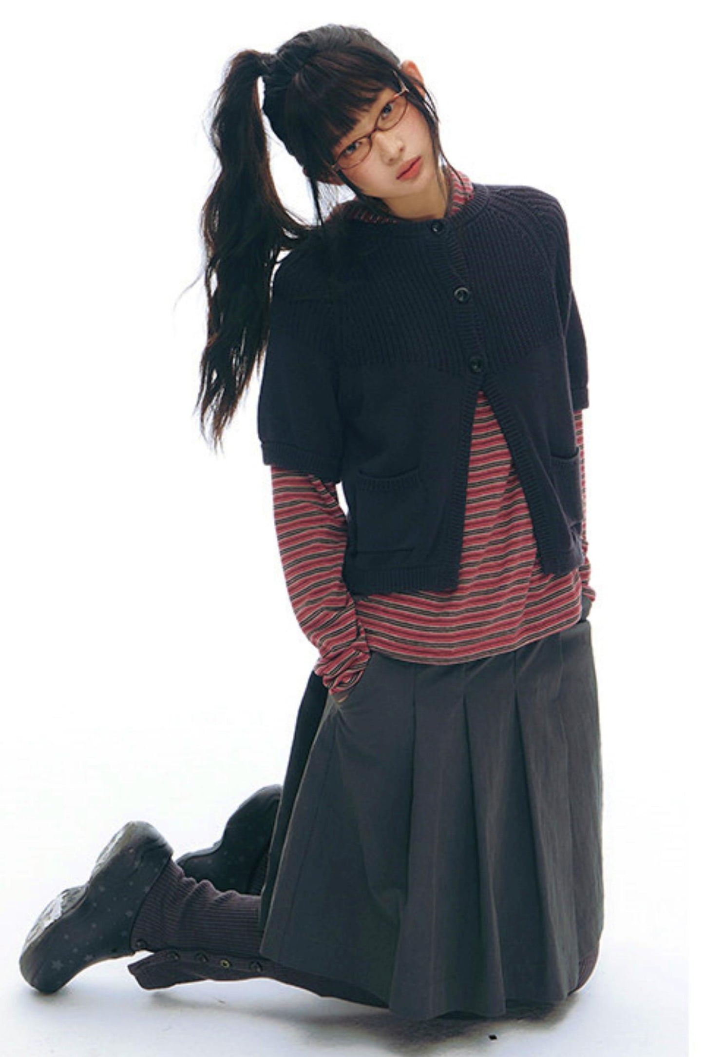 Y2Kニットカーディガン