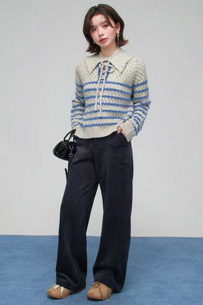 カラーブロックボーダーニット