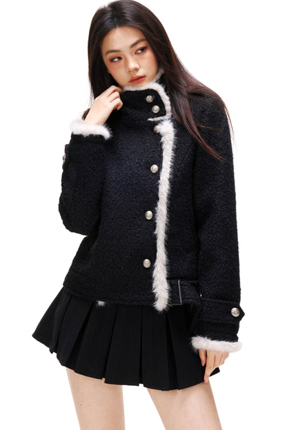 スタンドカラーモードコート