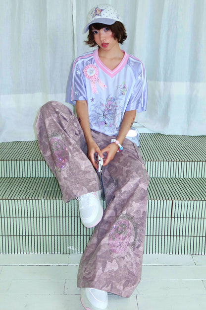Pantalon large camouflage ange
