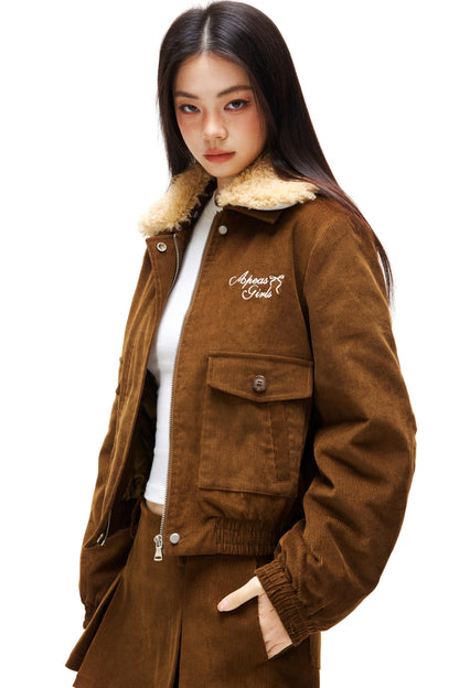 Retro Corduroy Jacket Set