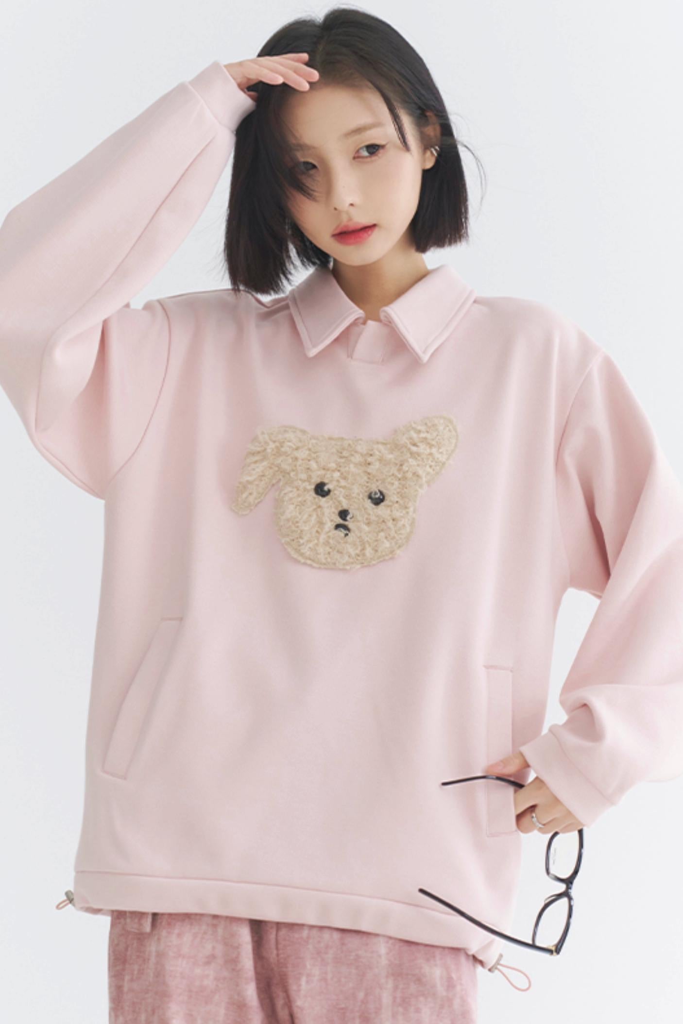 Gravity Museum Plush Puppy Sweatshirt - Women's Winter Comfort Top 2024