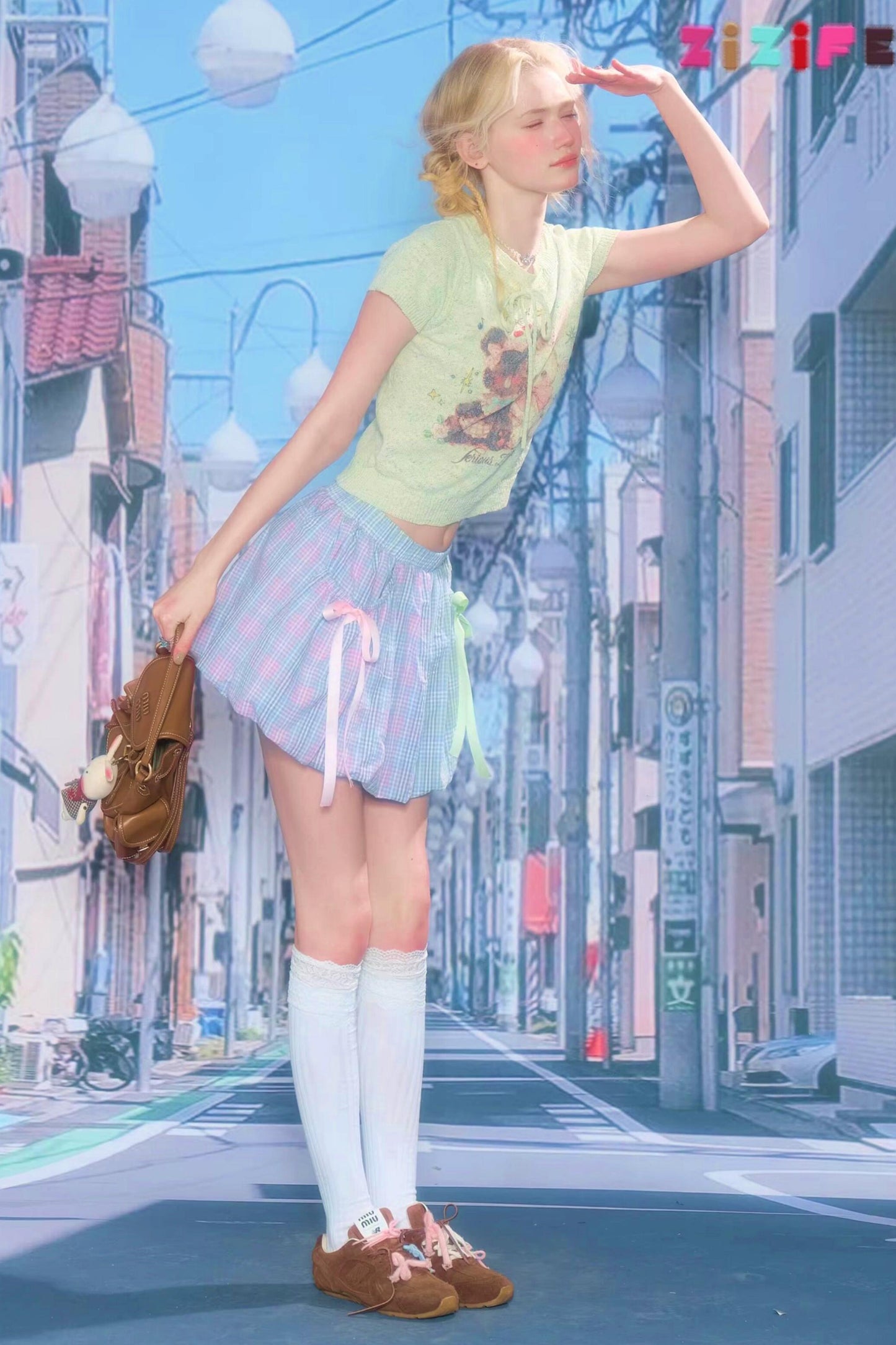 レトロライトグリーンプルントトップ