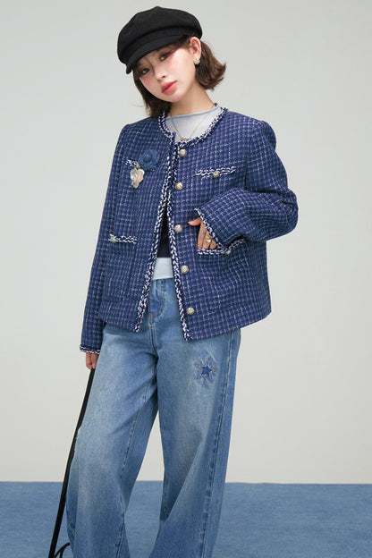 フロストブルースターパッチデニムパンツ