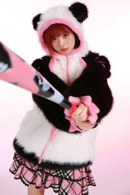 Subculture Faux Fur Panda Jacket