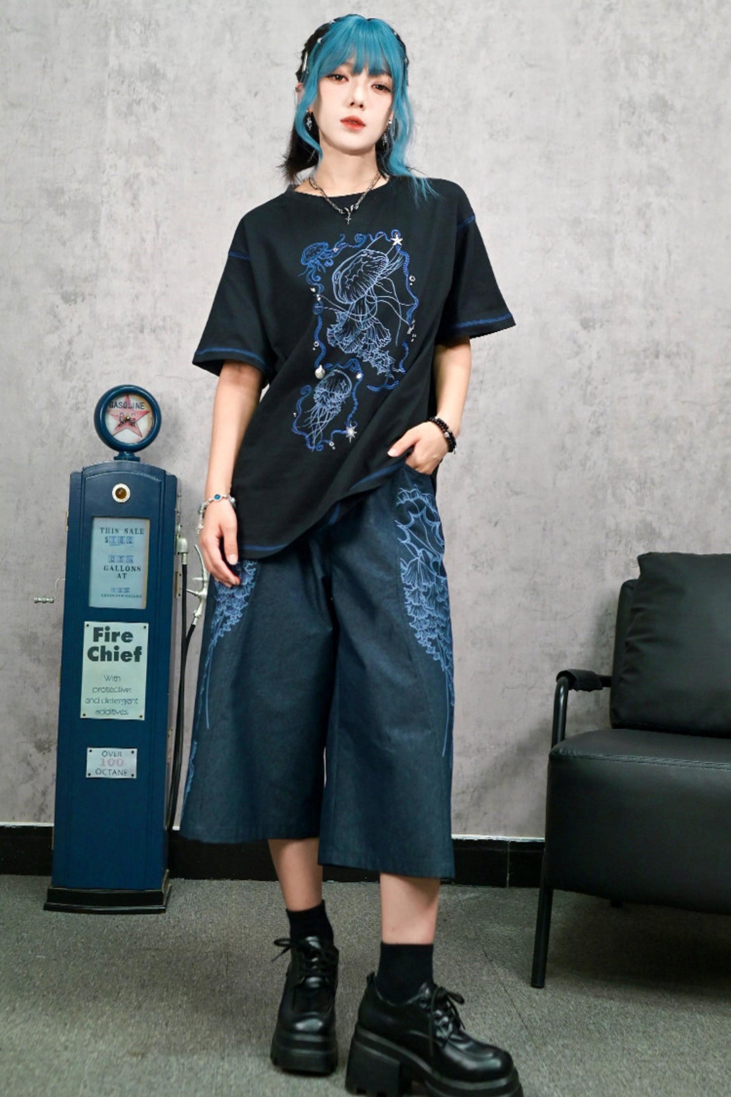 ブルーリアルムヴィンテージデニムパンツ