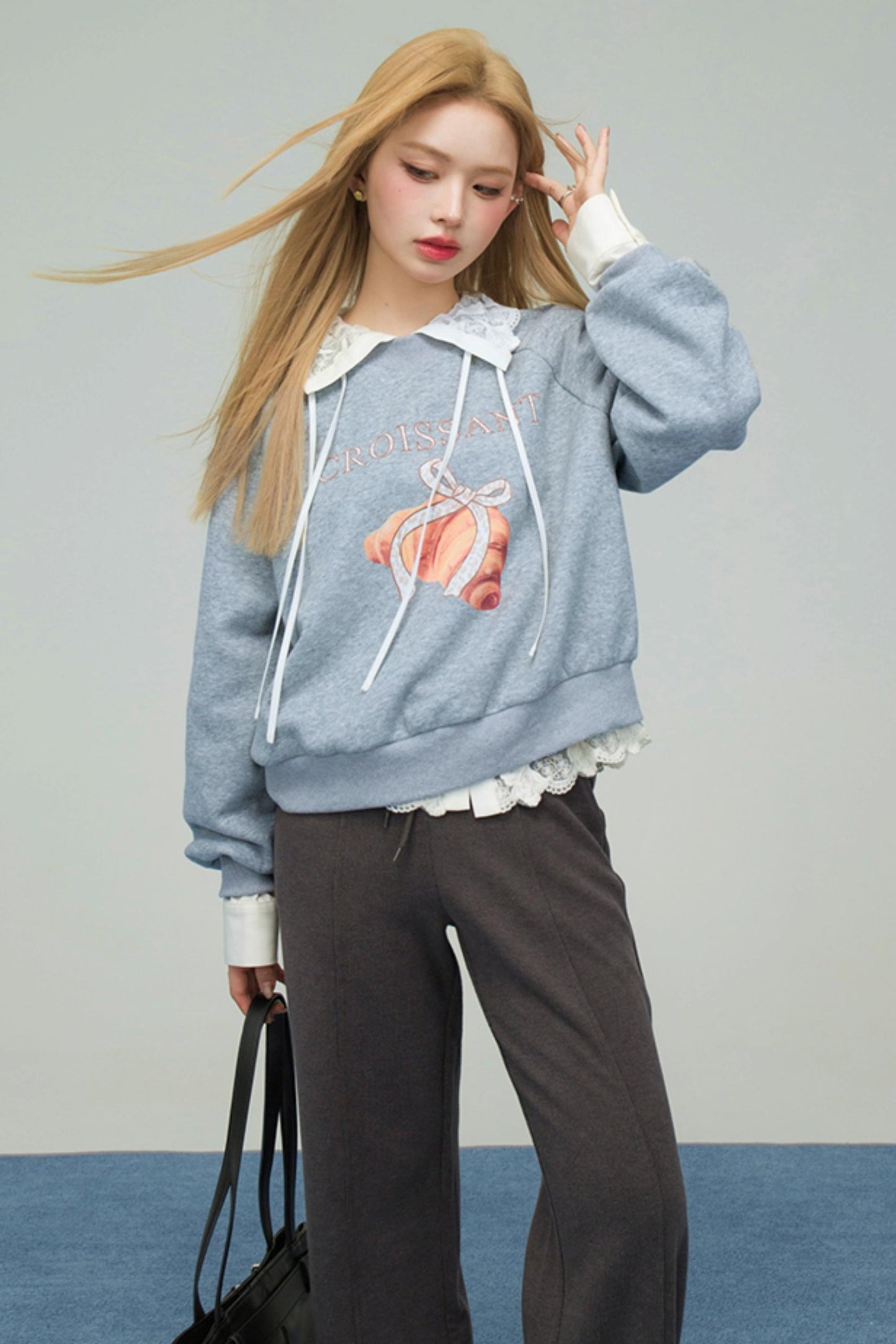 クロワッサングレーラパードスウェット