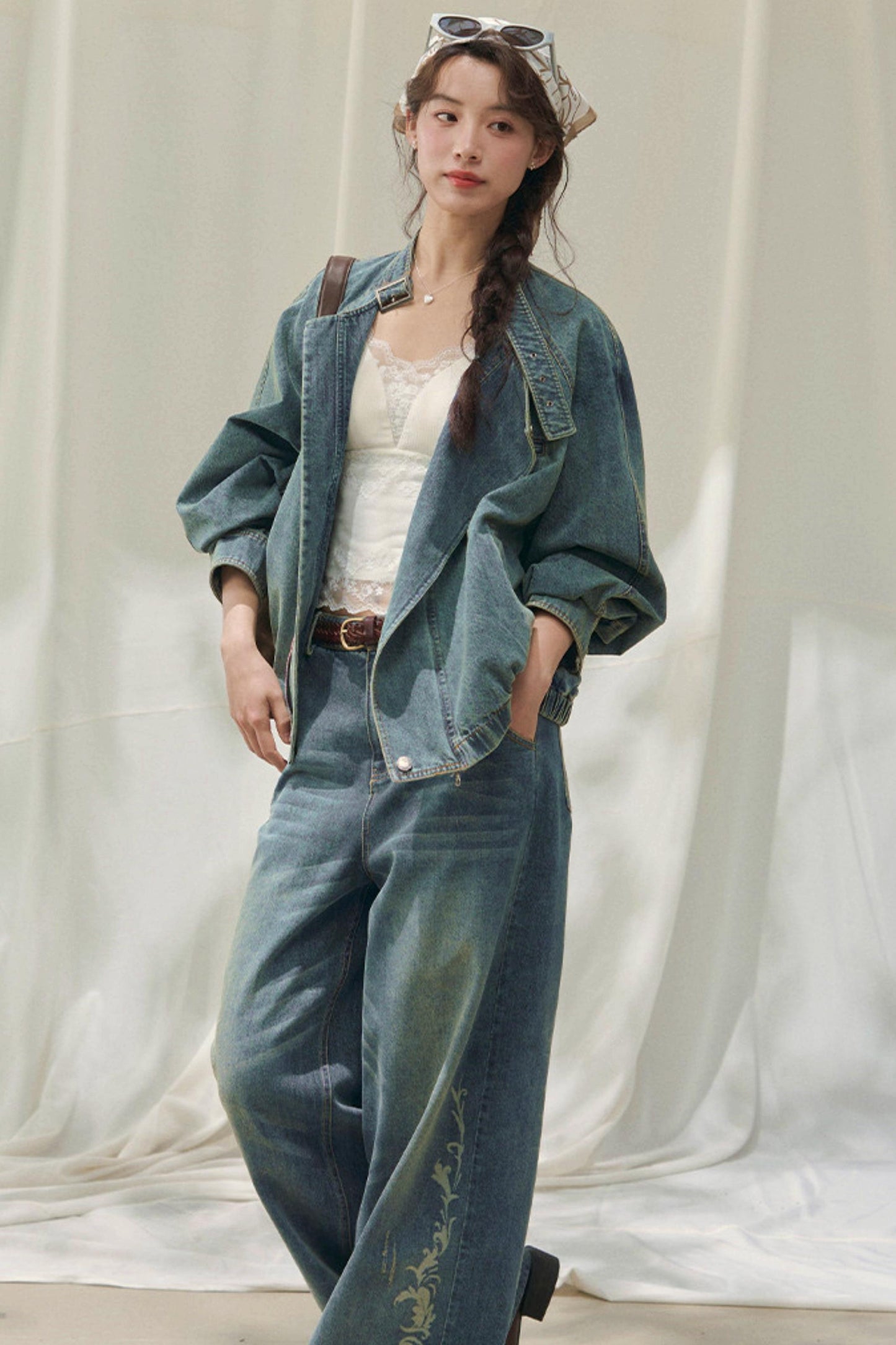Laser Embossed Vintage Jeans