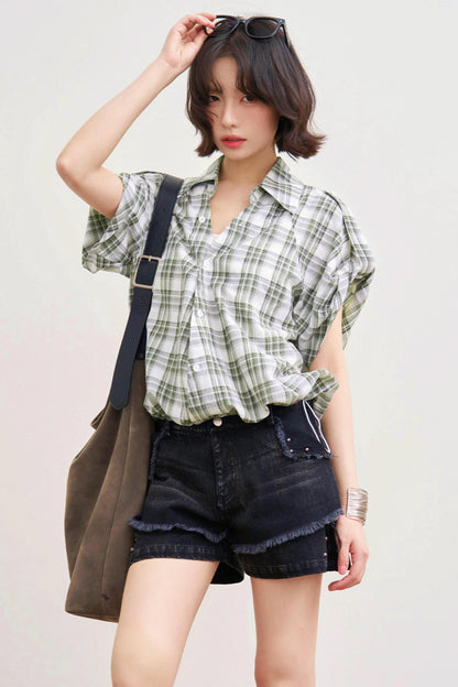 Retro Plaid Design Shirt
