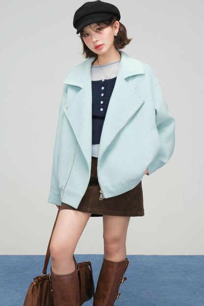 カジュアルコントラストタイトトップス