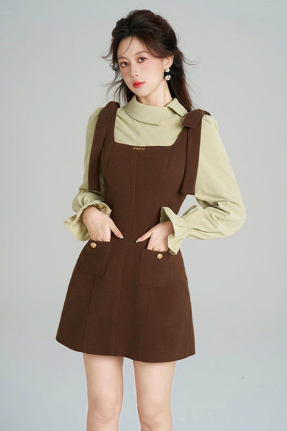 Elegant Waist-Cinching Suit Dress