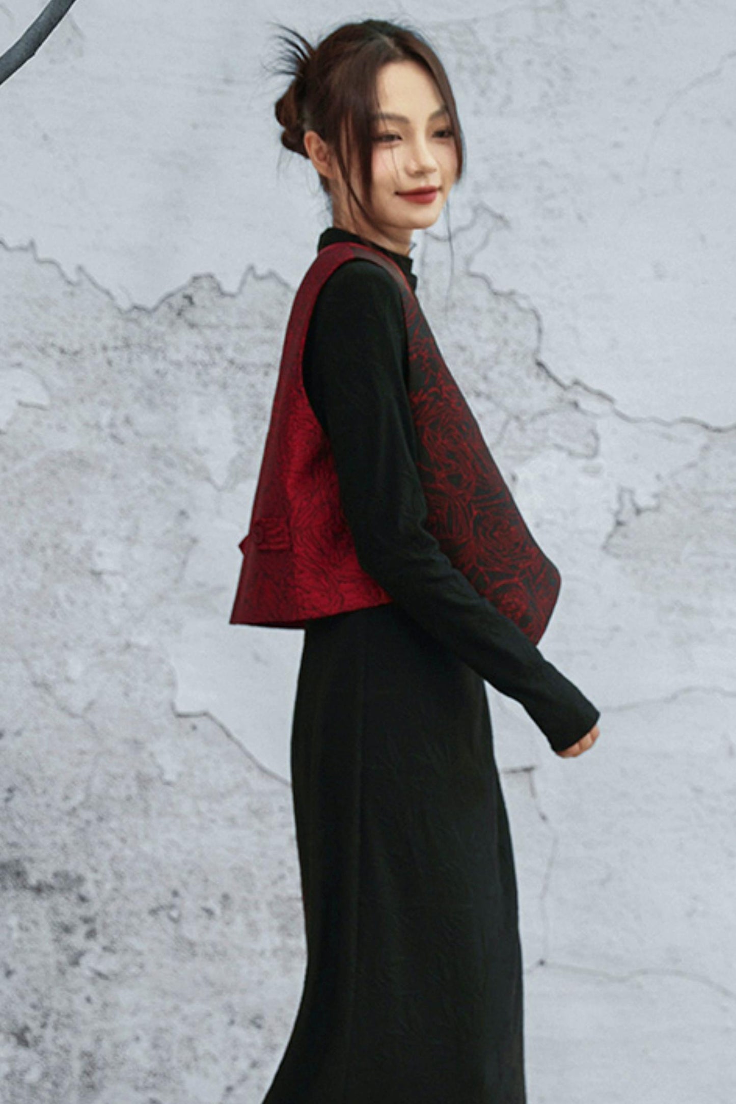 レトロローズジャカードベスト