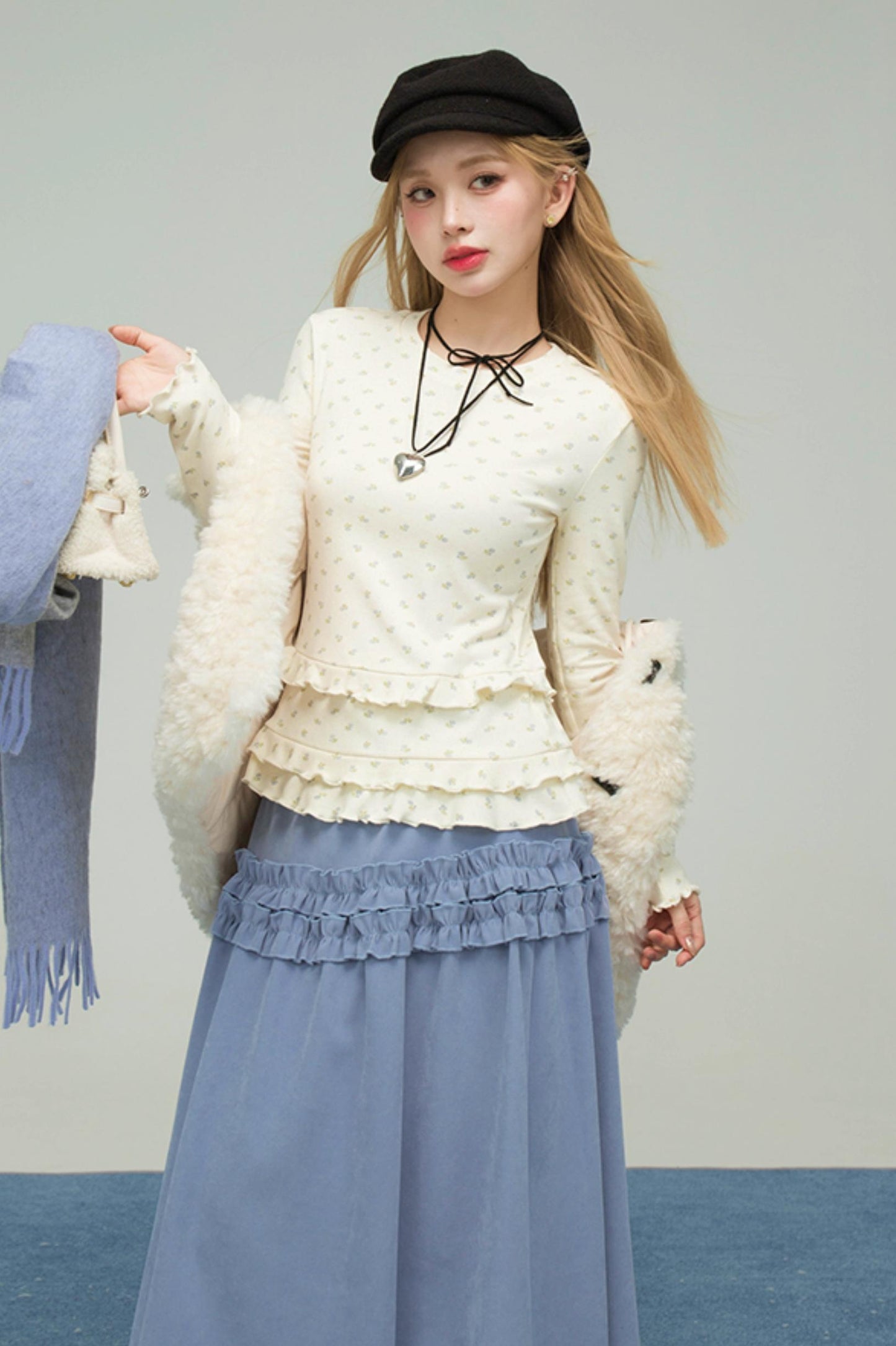 スウィートハートラッフルドバッドスカート