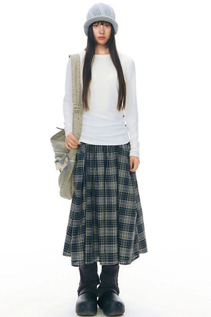 Y2Kボタンレイヤードトップス