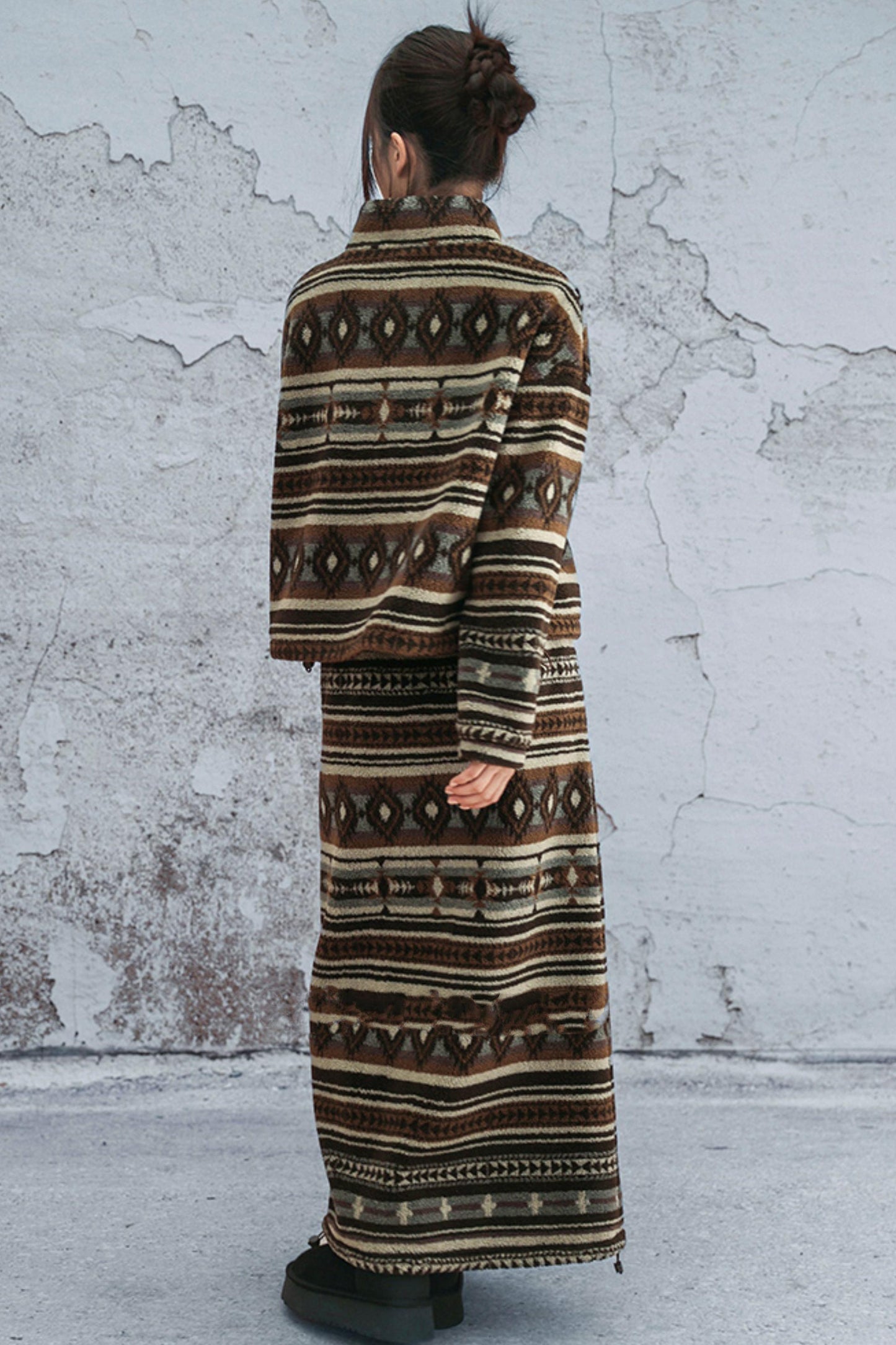 レトロドローストリングファースカート