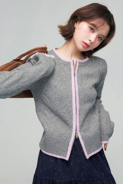 セリーングレーコントラストカーディガン