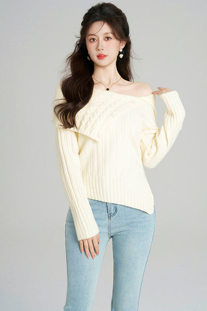 ワンショルダーフレンチタイトトップス+チュールスカート