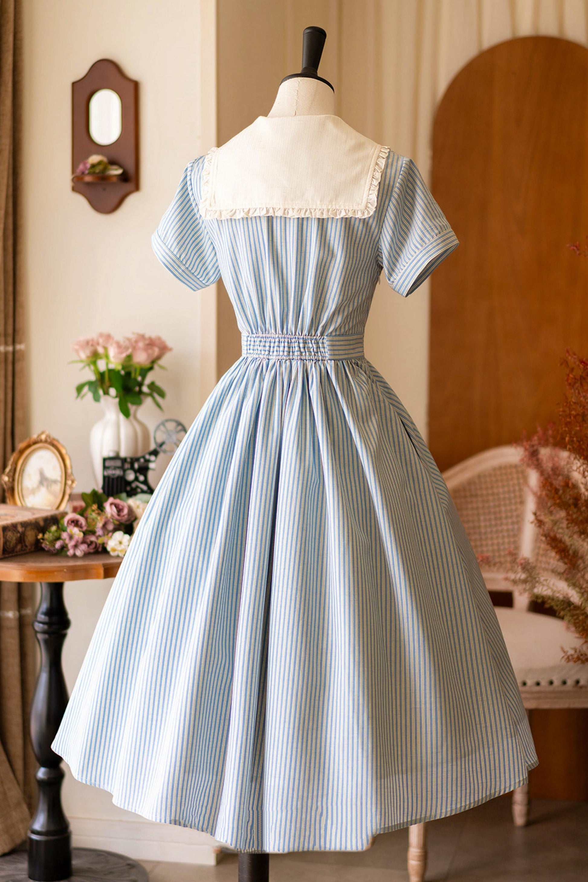 French Retro Linen Dress Belchic French Retro Linen Dress Belchic