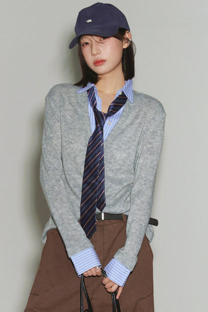 Top maglione in maglia preppy