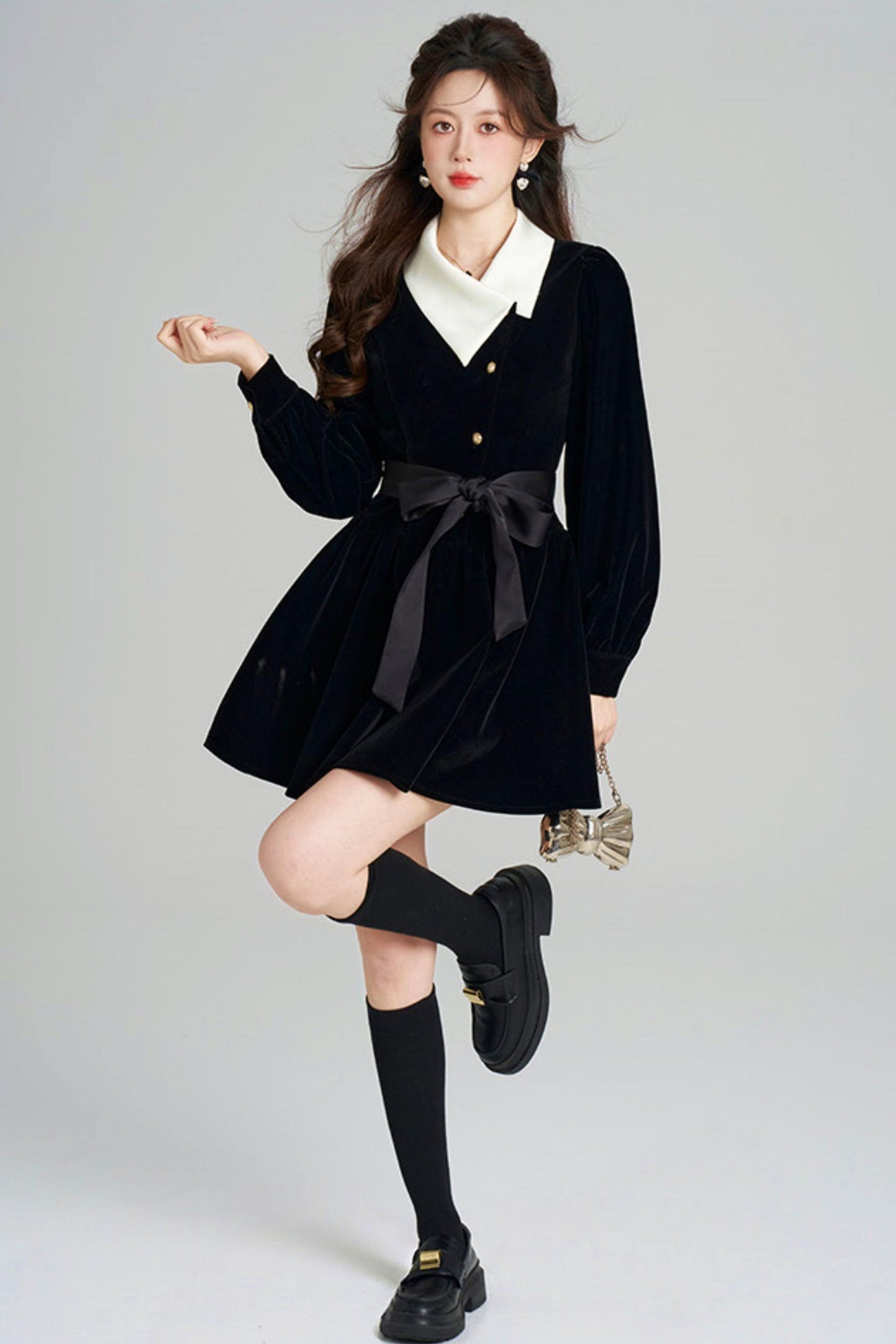 Black Velvet Hepburn Dress