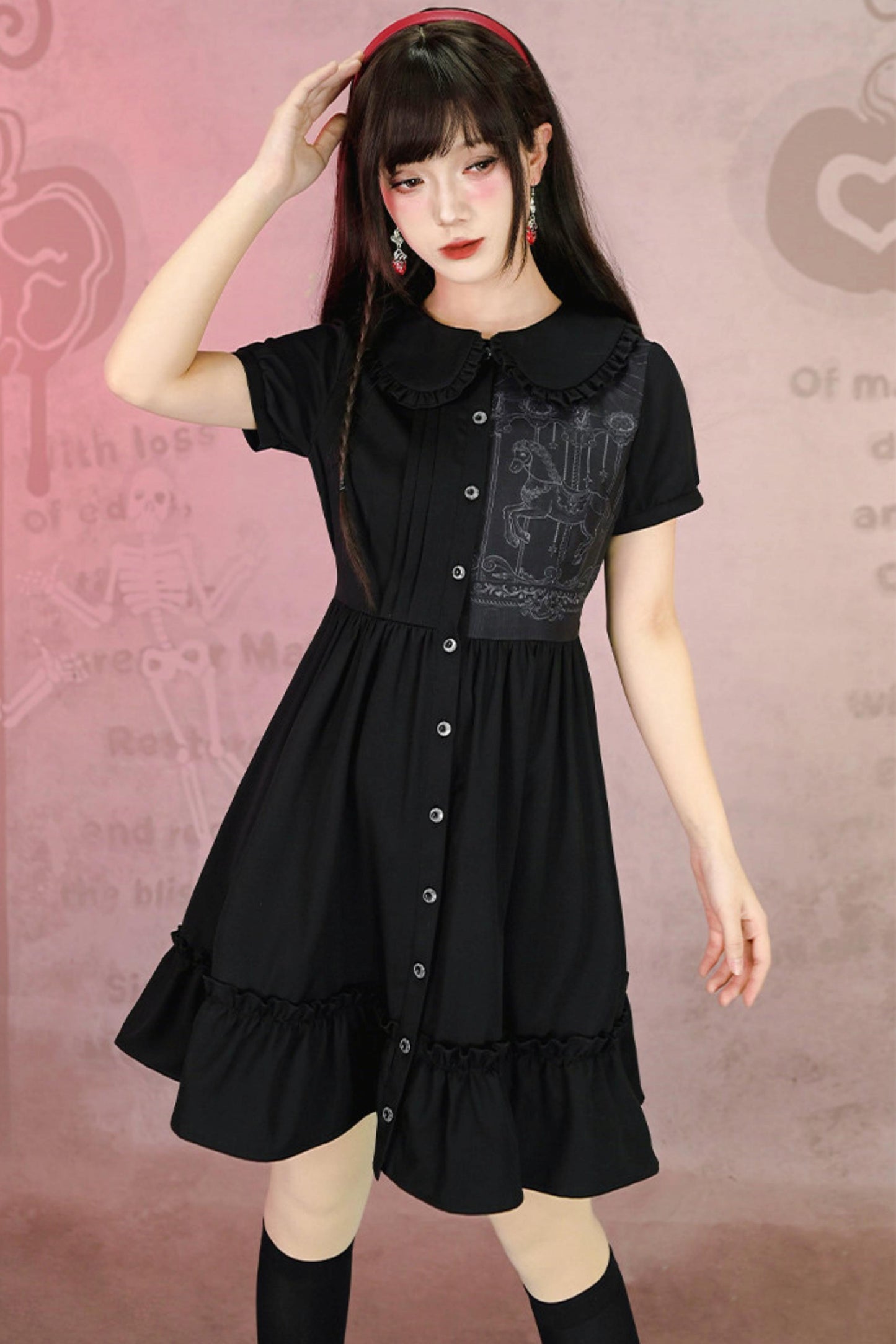 Black Lace Shirt Dress