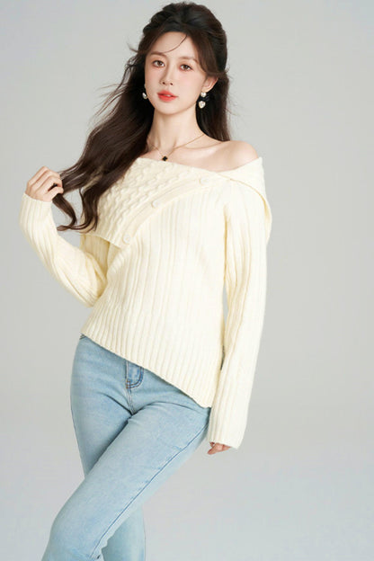 ワンショルダーフレンチタイトトップス+チュールスカート