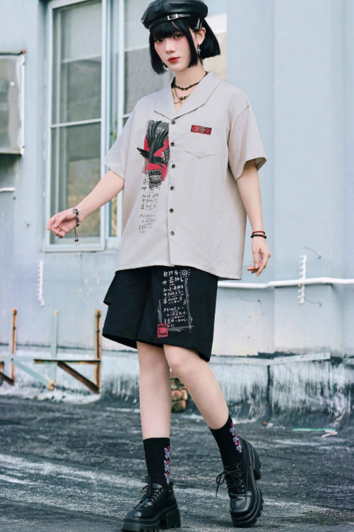 暗号チェーンワイドショートパンツ