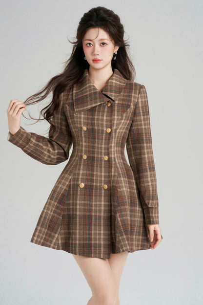 Plaid Sweet Retro Coat
